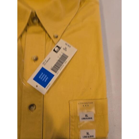Covington Shirt Mens XL Yellow Casual 100% Cotton NWT - Picture 4 of 4